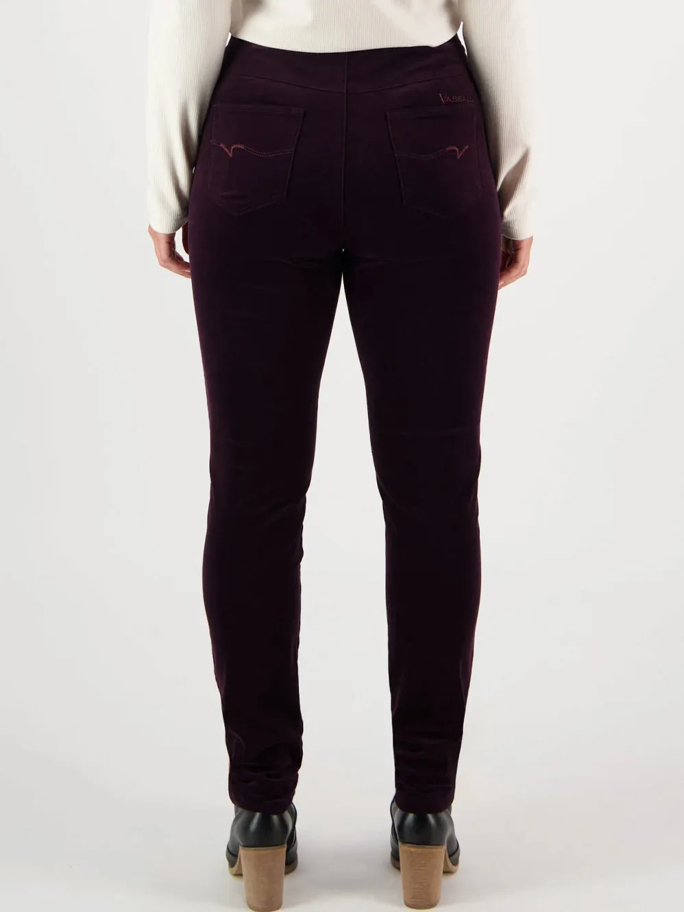 VASSALLI SKINNY PULL ON CORD PANT