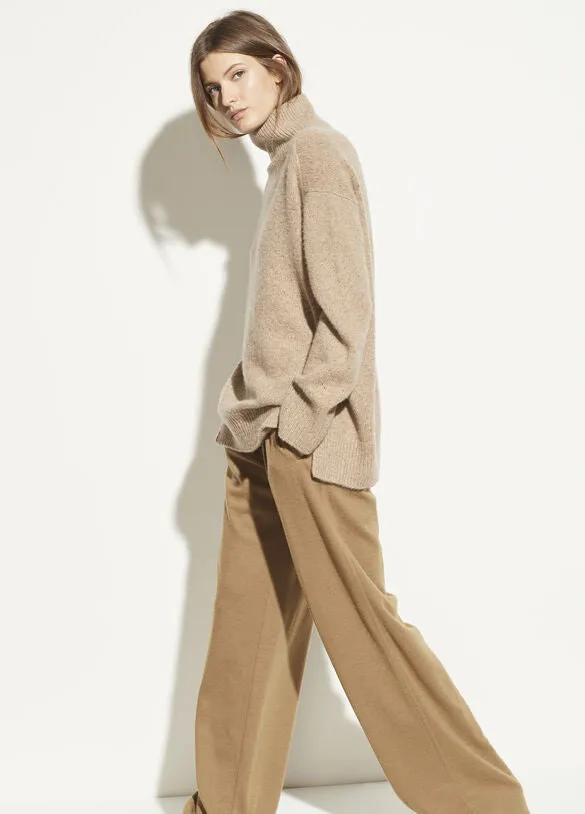 Vince Camel Double Slit Cashmere Turtleneck Sweater