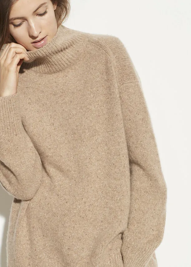 Vince Camel Double Slit Cashmere Turtleneck Sweater