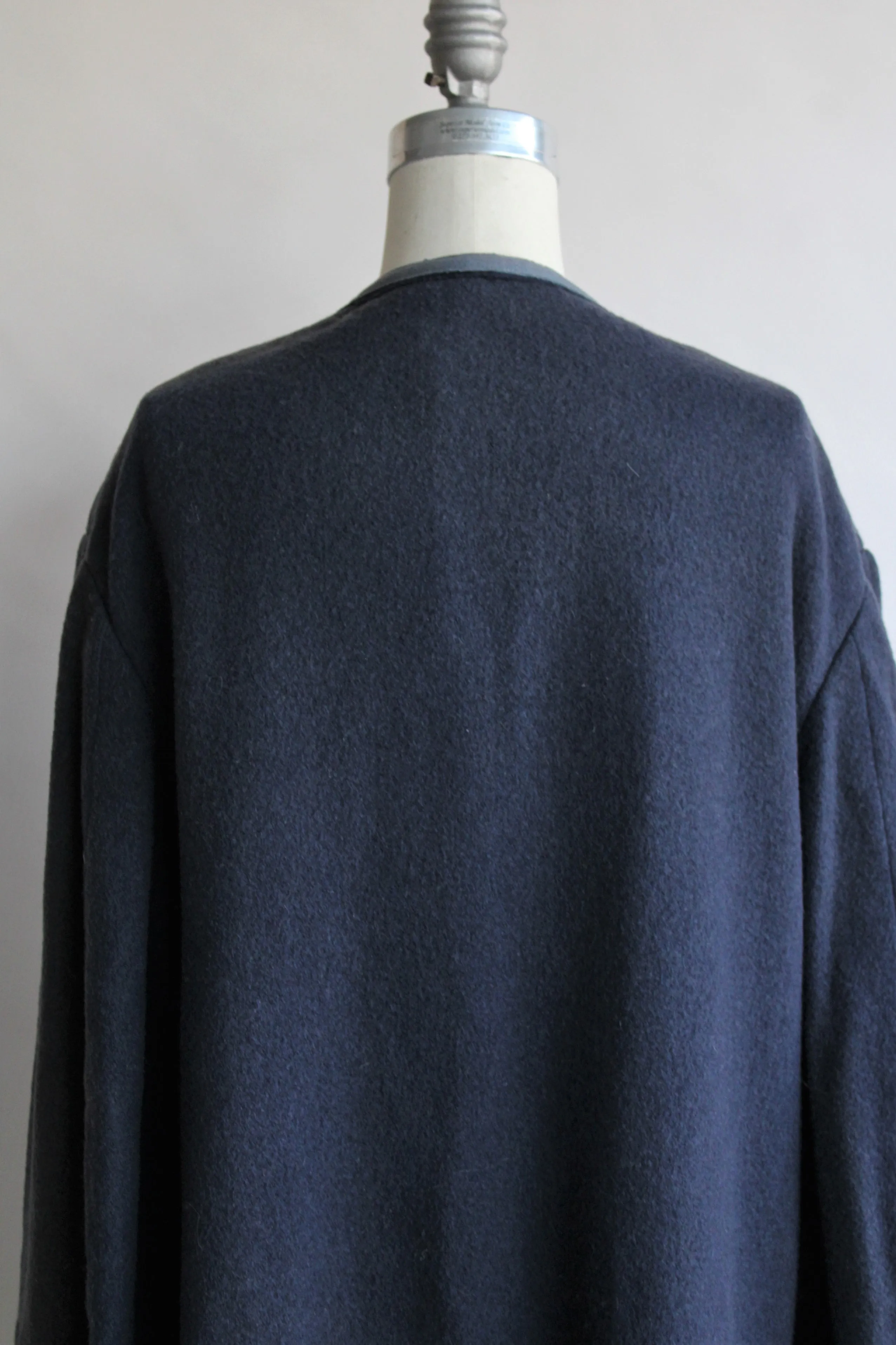 Vintage 1950s 1960s Coat In Navy Blue Wool