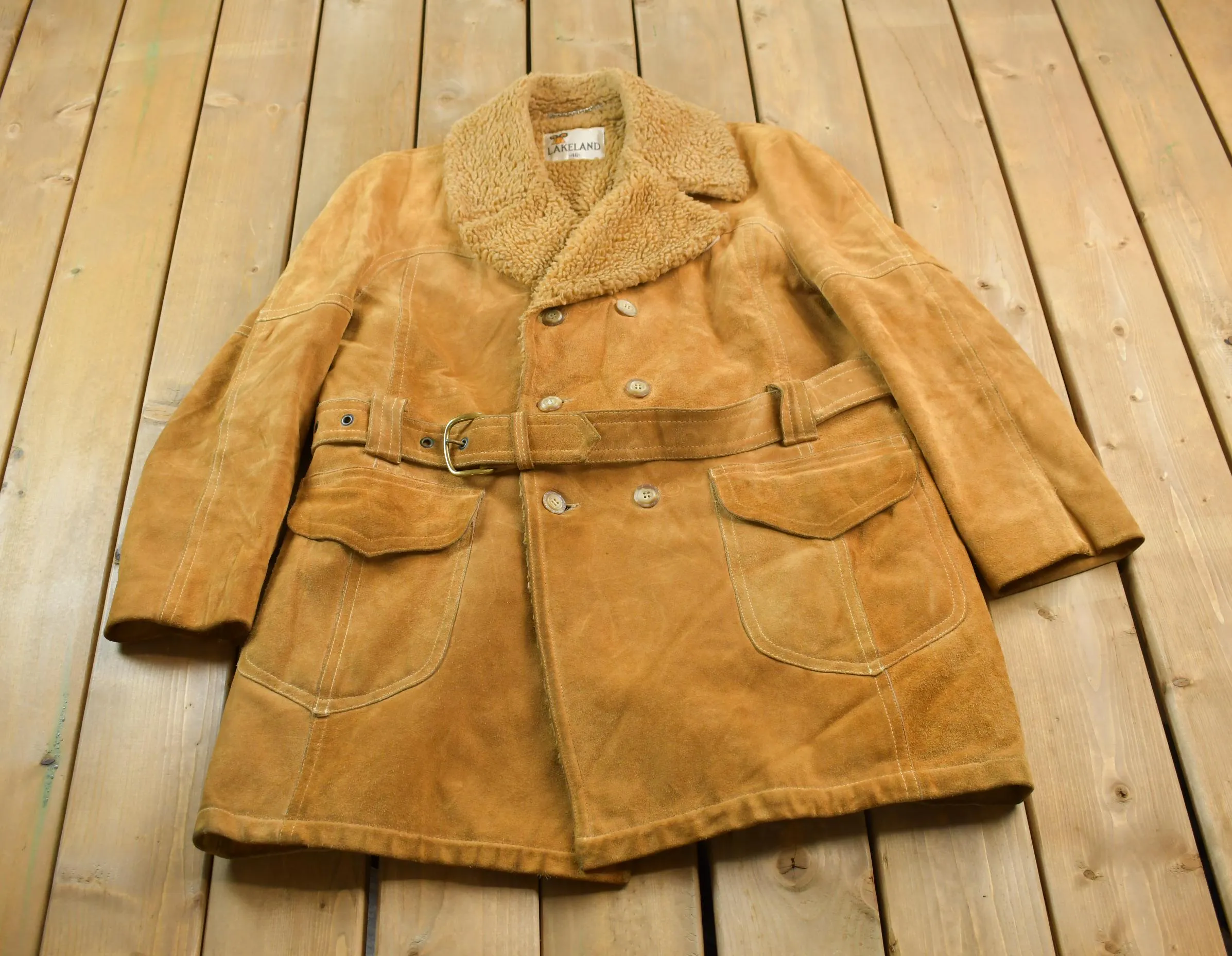 Vintage 1980s Lakeland Leather Sherpa Lined Jacket