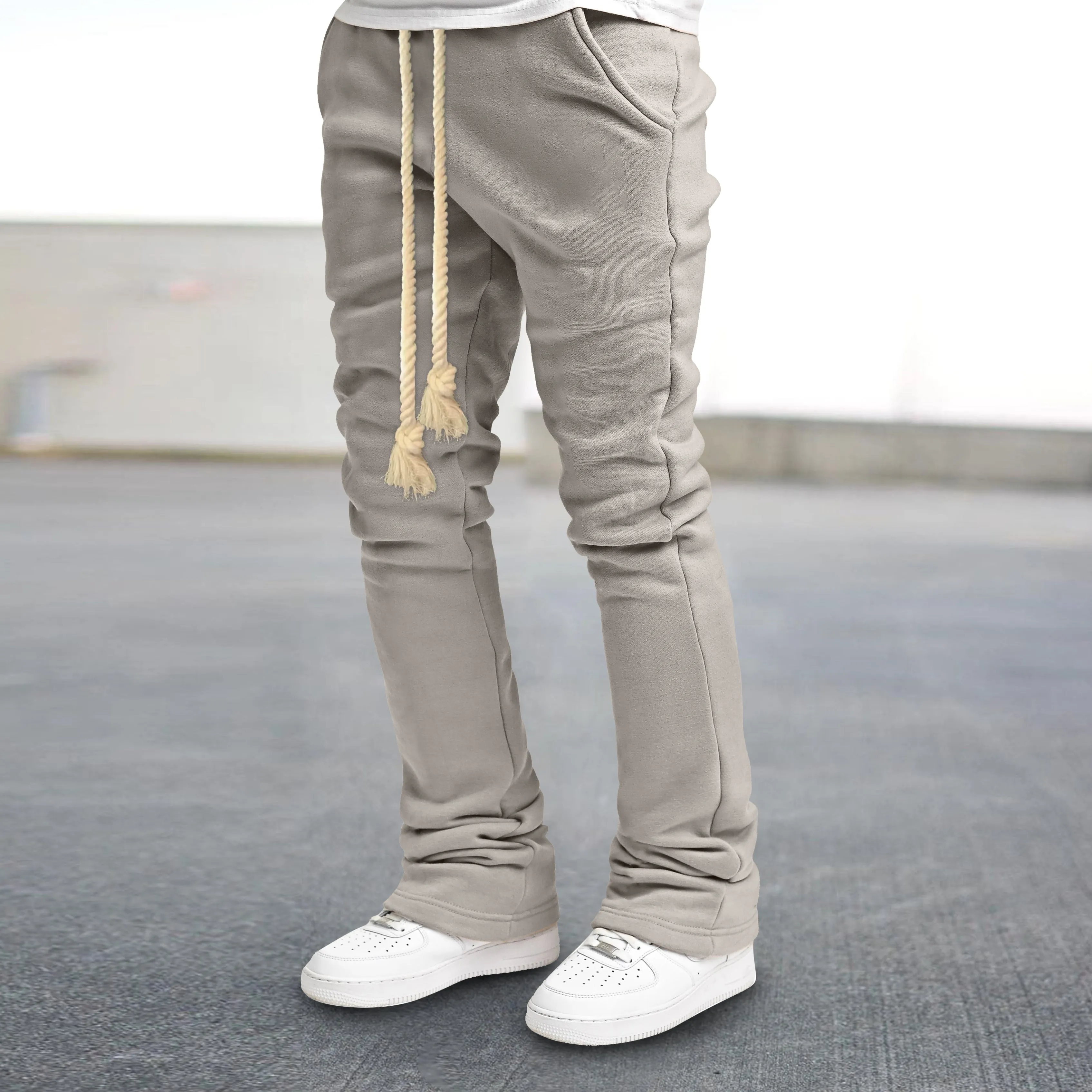 Vintage Braided Rope Design Street Trousers