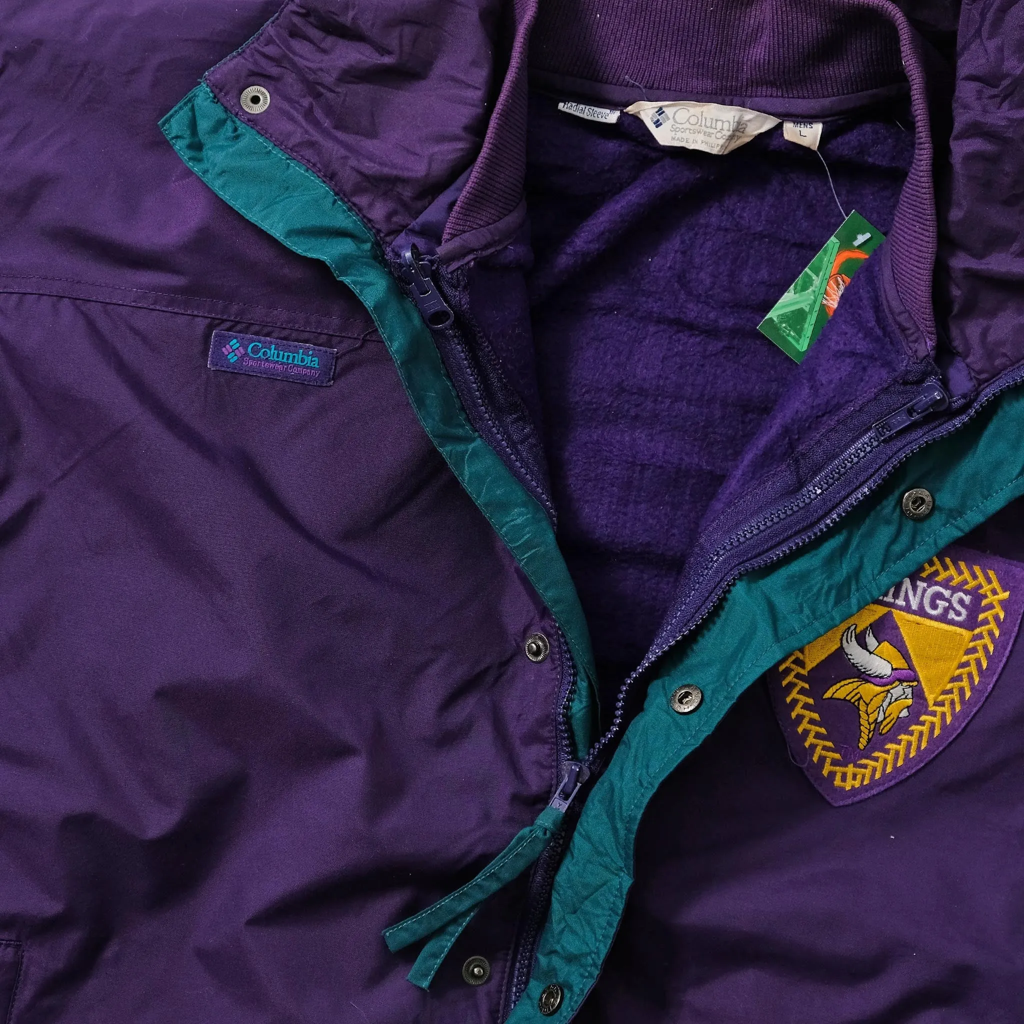 Vintage Columbia Minnesota Vikings Anorak Large