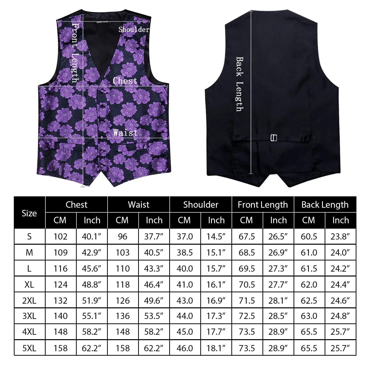 Violet Purple Paisley Silk Men's Vest Necktie Set Waistcoat Suit Set