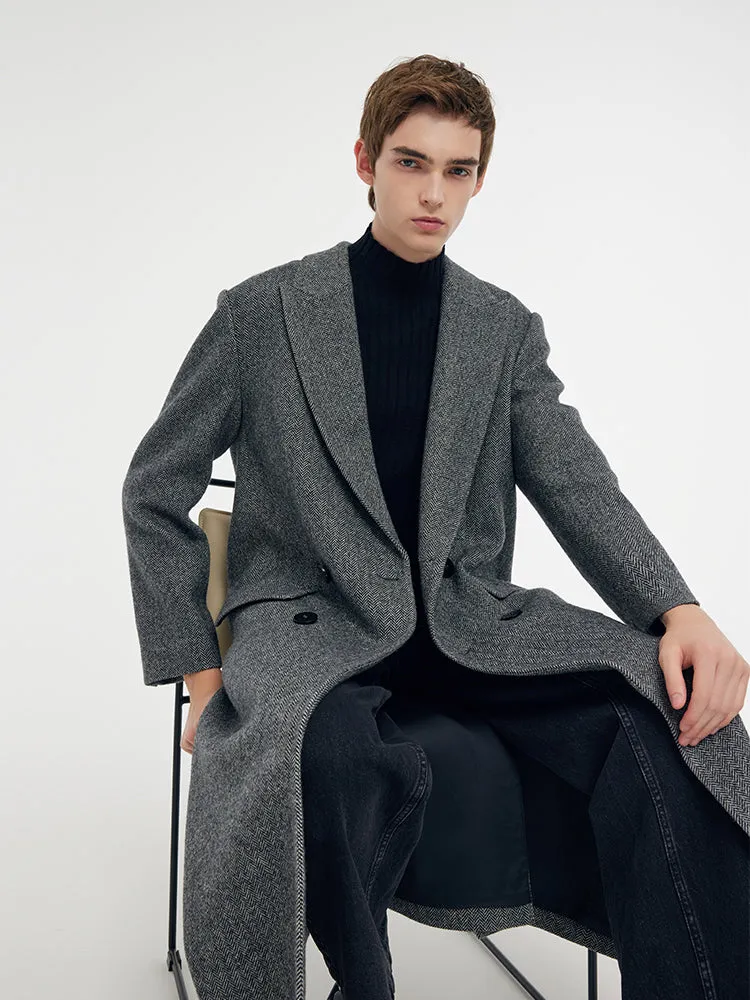 Washable Wool Lapel Unisex Overcoat