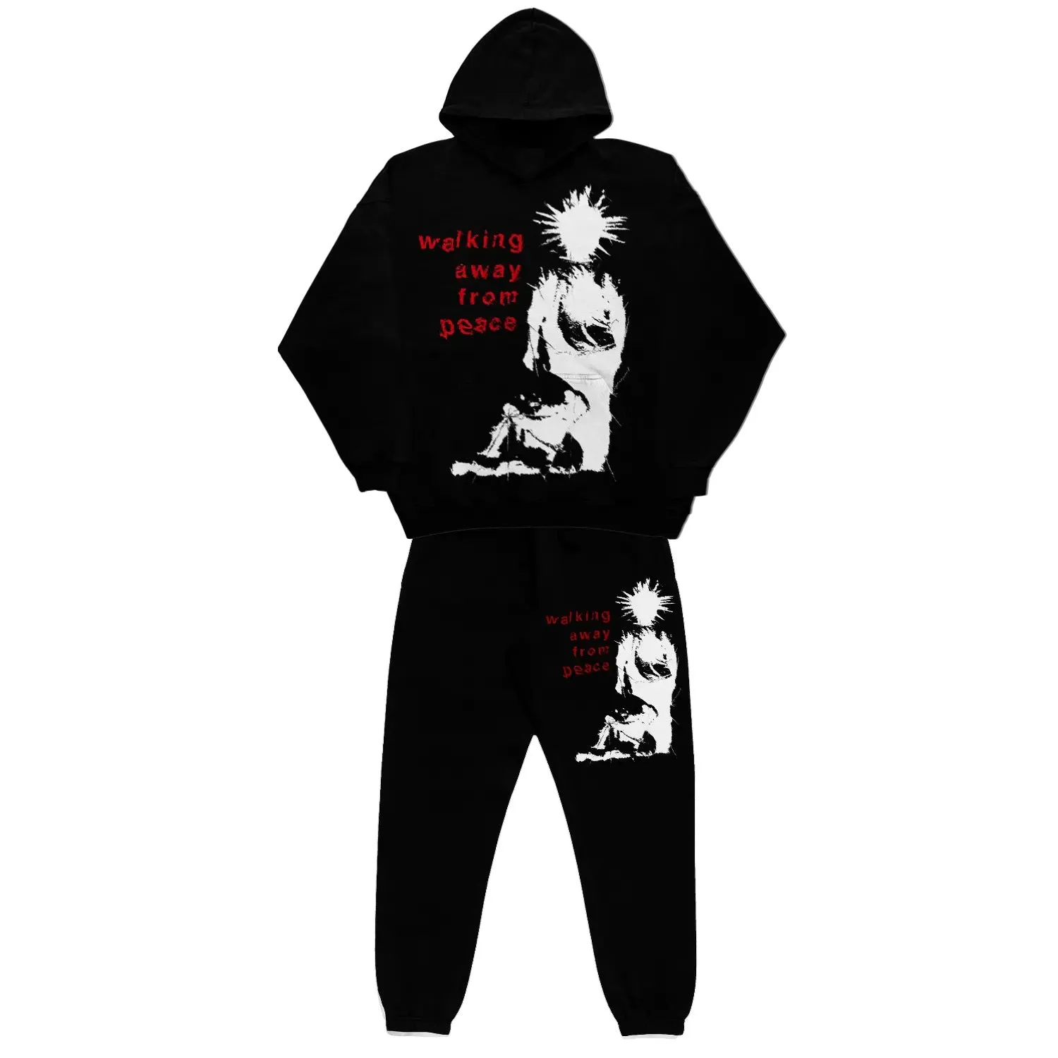 Wenkouban winter outfits  thanksgiving winter outfits men Sweater Sweatpants Printed Pattern Long Sleeve Pullover Hoodie Suit Vintage Coat Street