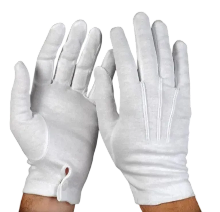 White Snap Wrist Gloves