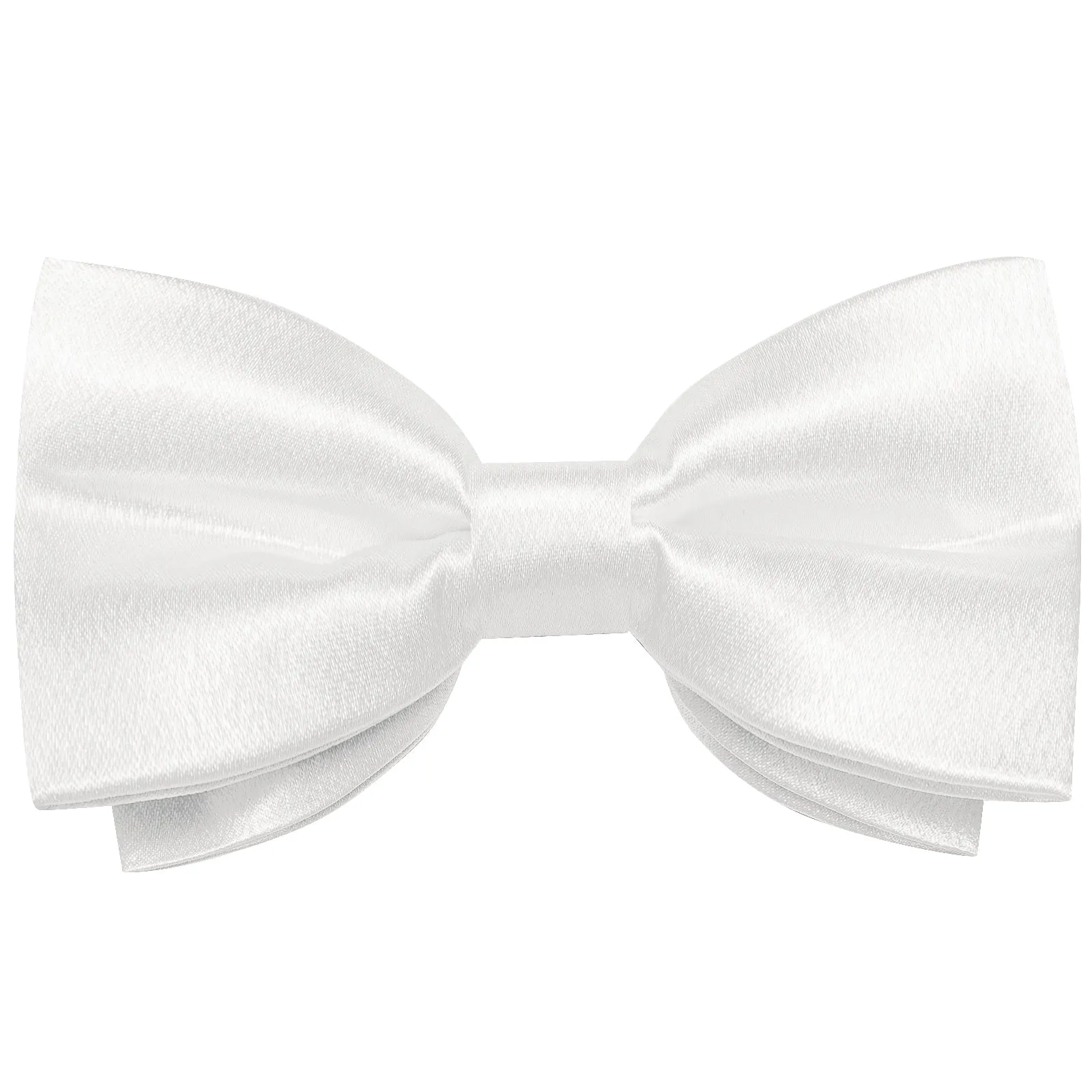 White Solid Shining Silk Men Vest Necktie Bow Tie Handkerchief Cufflinks Set