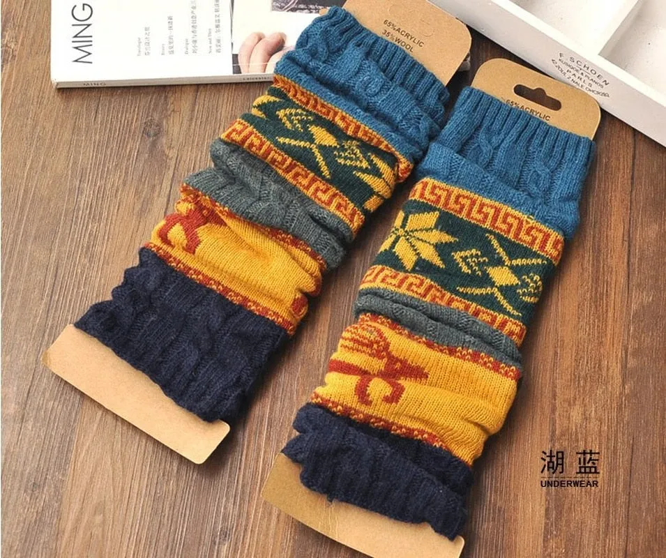 Winter Over Knee Long Knit Cover Crochet Women Leg Warmers Legging