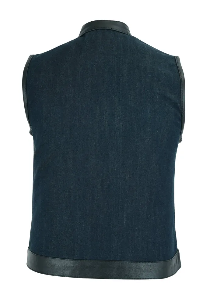 Women's Broken Blue Raw Finish Denim Vest