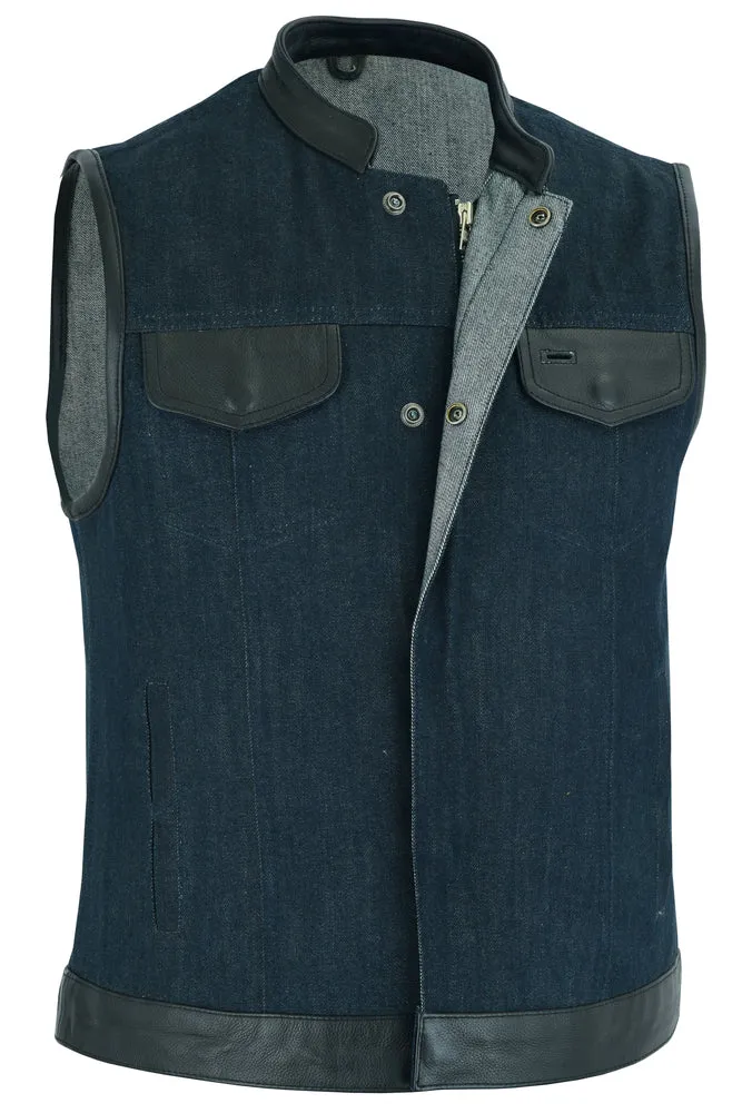 Women's Broken Blue Raw Finish Denim Vest