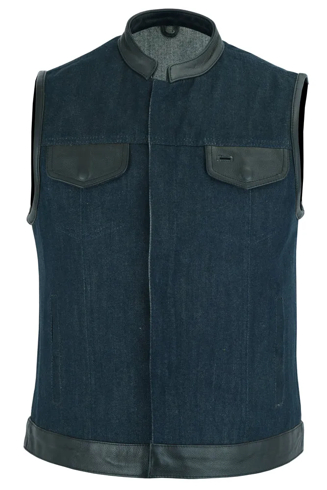 Women's Broken Blue Raw Finish Denim Vest