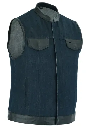 Women's Broken Blue Raw Finish Denim Vest