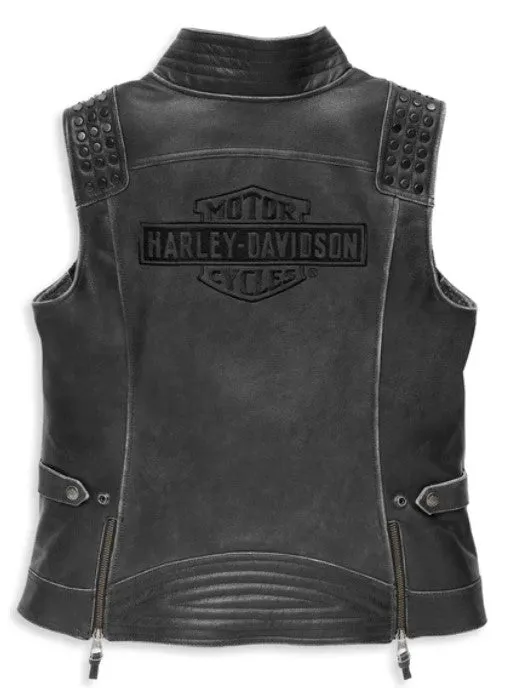 Women's H-D Electra Studded Leather Vest