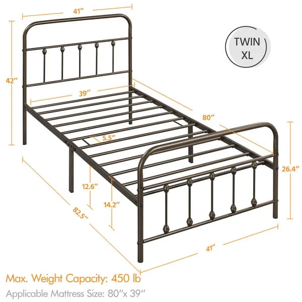 Yaheetech Classic Iron Platform Bed